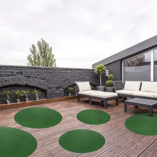 Andiamo Kunstrasen »Field, Made in Belgium« rund 4 mm Höhe Rasenteppich aus Nadelfilz, mit Noppen, für Balkon & Terrasse, grün