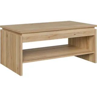 Couchtisch FORTE "Couchtisch, Ablage, Stauraum, als Esstisch nutzbar", mauvella eiche, mauvella eiche, mauvella eiche, B:100cm H:45,5cm T:56cm, Tische, Couchtisch, höhenverstellbar, B/H/T 100/45,7/56 cm
