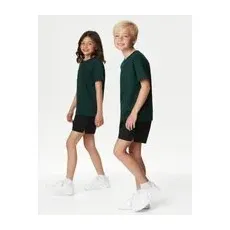 Unisex,Boys,Girls Goodmove 2pk Unisex Pure Cotton School Shorts (2-16 Yrs) - Black, Black - 10-11