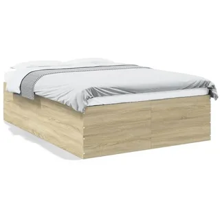 vidaXL Bettgestell Sonoma-Eiche 140x200 cm Holzwerkstoff