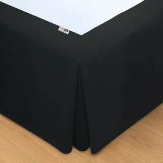 Wrappybag Bettumrandung für Boxspringbett – Bodenlange Betthusse 180 x 200 cm – Schützt das Bettgestell und Verleiht einen Neuen Look – Farbe: Schwarz – Erhältlich in 6 Größen
