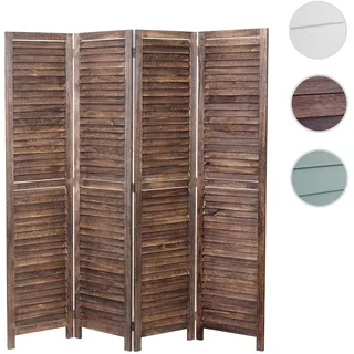Paravent HWC-C30, Raumteiler Trennwand Sichtschutz, Shabby-Look Vintage, 170x160cm ~ braun
