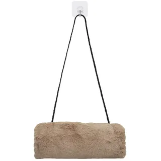 SwirlColor Handmuff, Gurttaschen-Design Handwärmer Khaki Kunstpelz Handmuff für Damen 1St, Mit Transparentem Haken 1St.