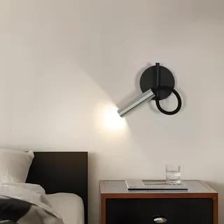 Tealight Leselampe Wandmontage, LED Wandleuchte Innen, Reading Lamp, Leselampe Wand, Neutrales 4500K, Bett Leselicht 360° Schwenkbar Schwanenhals Lampe aus Metall für Nachttisch Schlafzimmer (Silber)