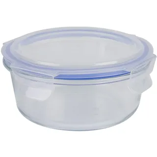 axentia Frischhaltedose aus Glas, klar/blau, ca. 600 ml, 5