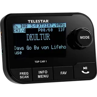 Telestar TOP CAR 1 DAB+ Empfänger Freisprechfunktion, Saugnapfhalterung