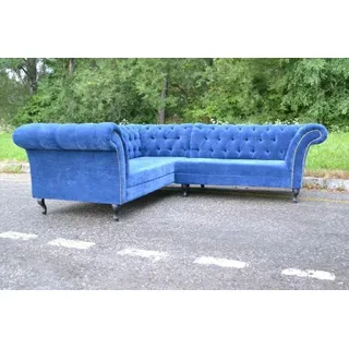 Chesterfield Ecksofa Eckcouch Polster Sitz Stoff Garnitur Wohnlandschaft Sofas