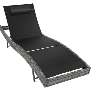 Tectake Moana Sonnenliege 211 x 68 x 94 cm Grau