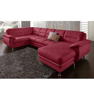 sit&more Wohnlandschaft Kunstleder U-Form 3-Sitzer rot