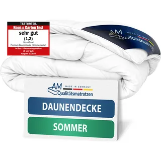 DormiGood | Premium Daunendecke | 135x200 cm | Sommerdecke | 100% Daunen (200g) | Bettdecke |135x200 | Sommerbett | Sommer | Leicht | Dünn | Nomite | Downpass - Weiß