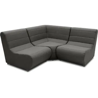 DOMO. collection Outdoor Ecksofa Borkum, Gartensofa in L-Form aus 2 x Sessel-Element und 1 x Ecksessel, wetterfeste Gartenmöbel, 179 x 179 x 80 cm (BxTxH), anthrazit