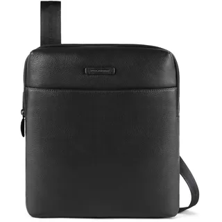 PIQUADRO Herren Modus Erweiterbare Tasche mit Ledertasche vorne, Nero