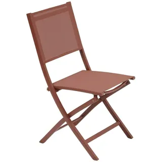 Hespéride - Set mit 4 Klappstühlen Essentia Terrakotta – L 45 x T 57 x H 90 cm, Aluminium, Kratzfest, UV-beständig – Terrasse, Balkon