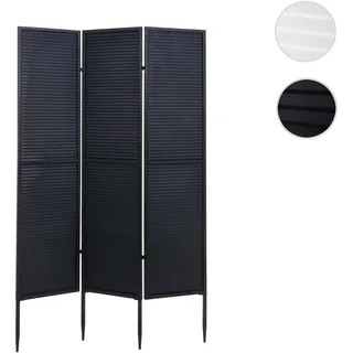 Garten-Paravent HWC-J14, Raumteiler Trennwand Sichtschutz, Metall 200x121cm ~ schwarz