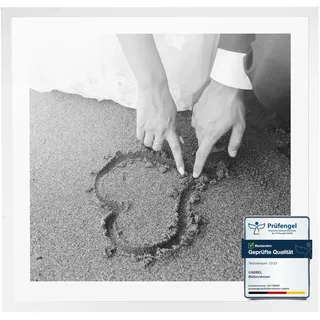 CABBEL 1x Bilderrahmen 60x60 cm Weiß Rahmen 1-Pack | Dokumentenrahmen, Collage, Poster | MDF Holz-Posterrahmen Acrylglas | Picture Frame, Puzzlerahmen, Bilder, Fotorahmen zum Aufhängen