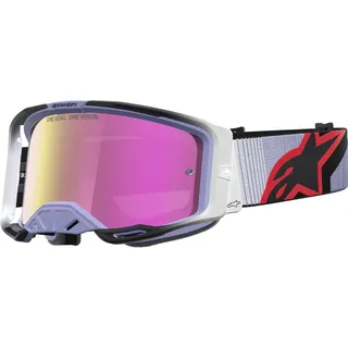 Alpinestars Vision 8 Maven, Offroad-brille - Lila/Schwarz/Grau Pink-Verspiegelt - Mirror Pink