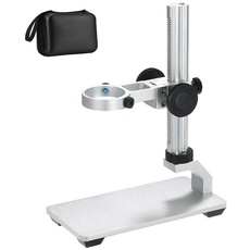Aluminiumlegierung Ständer für USB Digital Mikroskop Kamera, Bysameyee Universal Einstellbare Mikroskop Metall Ständer Basis Unterstützung Halter Halterung für Max 1,4 Zoll LCD-Bildschirm Mikroskop
