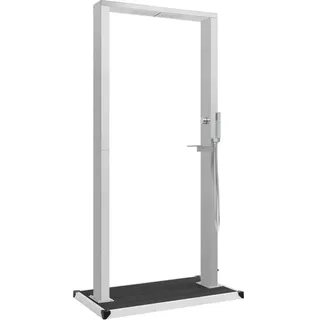 vidaXL Gartendusche mit Bodeneplatte WPC Edelstahl - Grau