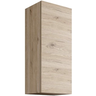 Mama Store Wendbarer Hängeschrank aus Holz mit Push-& Pull-System, Holzwerkstoff, Weiße Eiche, 22D x 30W x 71H centimetres