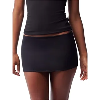 GIJMZY Bleistiftrock Damen Schwarzer Minirock Low Rise Micro Mini Stretch Rock Bleistift Bodycon Kurzer Rock(Black,S)