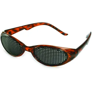 VANLO Rasterbrille 415-KMP, quadratischer Raster, braun marmoriert