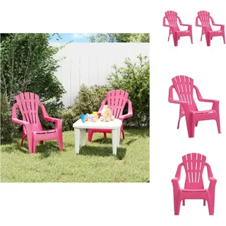 vidaXL Kinder-Gartenstühle 2 Stk. Rosa 37x34x44 cm PP Holzoptik - Gartenstühle - Rosa