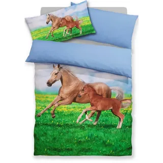 otto home my home Bettwäsche »Lyki« 2 tlg. ab Größe 135x200 cm, 100% Polyester, Katze, Pferd, Löwe, Pinguin