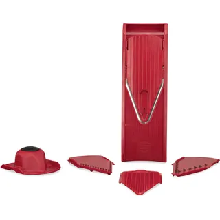 Börner V1 Gemüsehobel Starter Set, Kartoffelschneider Gurkenhobel Gemüseschneider Küchenreibe Pommesschneider Obstreibe Krauthobel, Farbe:Rot - Rot