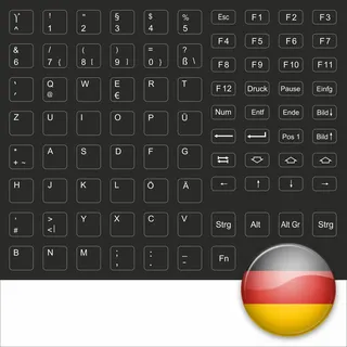 TASTATURAUFKLEBER GERMAN ALL KEYS F NOTEBOOK SCHWARZE TASTATUR KEYSTICK MM