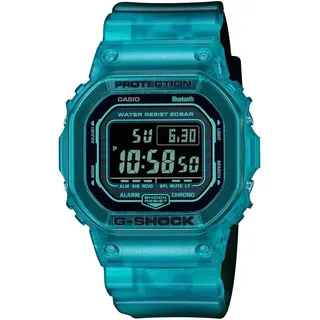 Casio Herren Quartz Armbanduhr, 42.80mm Gehäusegröße mit schwarz digital Zifferblatt und Turquoise Plastic/Resin Bracelet Armband DW-B5600G-2ER