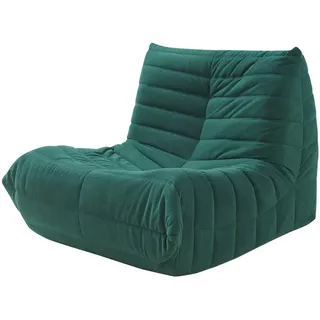 [en.casa] Relaxsessel Kodsø Cord 90 x 75 x 100 cm Grün mit Hocker