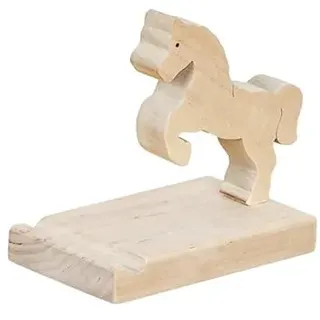Wooden World - Ökologischer Handyständer aus Holz mit Pferdefigur