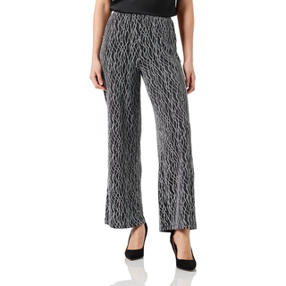 Vero Moda Petite Women's VMKANZ HW Wide Pant JRS PTT Hose, Black/Detail:Silver Lurex, M/P