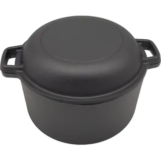 Homira Gusseisentopf 26 cm – Brotbackform & Pfanne in einem, Induktionsgeeignet Brotbacktopf, Brotbacken