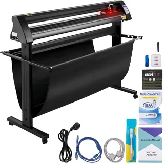 Vevor Vinyl Schneideplotter 1350 mm, Folienschneider Max. Schnittstärke 3 mm, Folienschneider Schneidkraft 500 g, Plottermaschine Halbautomatisch Signcut-Software, Speichercache 1-4 M, Hobbyplotter