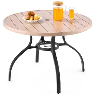 Vevor Gartentisch Ø 103,5 x 72 cm Holzmaserung
