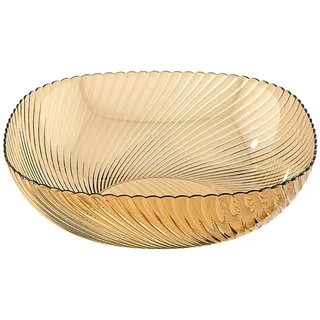 Tomotato 23.5×7cm Obstschale, Große Kapazität Kunststoff Servierschalen, Obsthalter Schüssel Snack Süßigkeiten Aufbewahrung für Zuhause, Party, Küche (Bernstein)