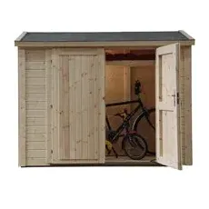 WOLFF FINNHAUS Gartenhaus »Premium«, Holz, BxHxT: 260 x 178 x 84 cm (Außenmaße inkl. Dachüberstand) - beige