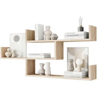 Mid.you Wandregal , Sonoma Eiche , Holzwerkstoff , 119.1x55x18 cm , hängend , Holzmöbel, Holzregale, Wandregale Holz