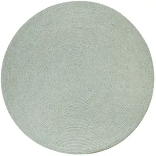 Steffensmeier Handwebteppich 150/150 cm Bali Plain , Grün , Naturmaterialen , Rund , 150x150 cm , für Fußbodenheizung geeignet , Teppiche und Böden, Teppiche, Webteppiche