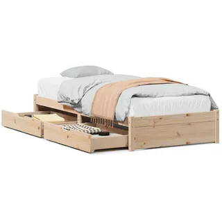 vidaXL Massivholzbett ohne Matratze 90x200 Kiefernholz - Braun