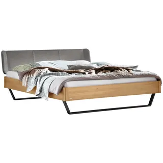 Hasena Bett , Anthrazit, Eichefarben, Dunkelgrau , Holz, Textil , Eiche , massiv , Höhe ca. 22 cm , 140x200 cm , gepolstertes Kopfteil, in verschiedenen Holzarten erhältlich, in verschiedenen Größen erhältlich , Schlafzimmer, Komplette Schlafzimmer und Serien, Schlafzimmerserien