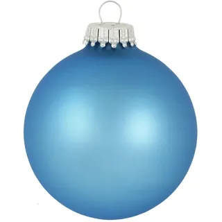 Weihnachtsbaumkugel KREBS GLAS LAUSCHA "CBK90006, Weihnachtsdeko, Christbaumschmuck, Christbaumkugeln Glas", blau, Ø:6,7cm, Glas, Weihnachtsbaumkugeln, Weihnachtsbaumkugel