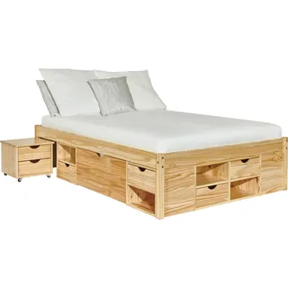 Funktionsbett "Claas" 160x200 cm natur - Braun