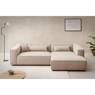 LeGer Home by Lena Gercke Ecksofa »PIARA XXL, Big-Sofa, Cord, Leinenoptik o. Strukturstoff, L-Form« wahlweise Ottomane rechts/links, Kedernaht, extra tiefe Sitzfläche,