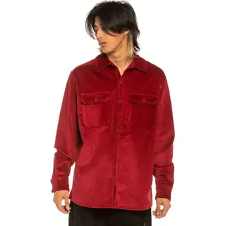 Grimey Aged Rum Corduroy Überhemd - Red - L