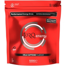 Torq Energy Drink Caffeine Cola Isotonic Energy Drink Powder - Electrolyte Powder Energy Drinks High Carbohydrates 30g per 500ml and Sodium - 15 Servings - 500g