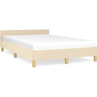 vidaXL Bettgestell ohne Matratze Creme 120x200 cm Stoff - Creme