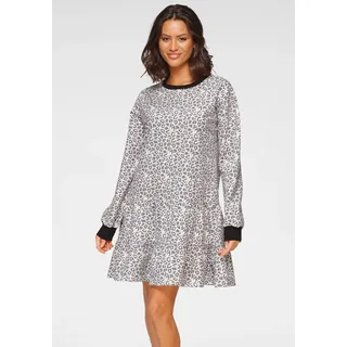 LASCANA Sweatkleid mit schönem Animal-Print, schwarz, weiß, bedruckt