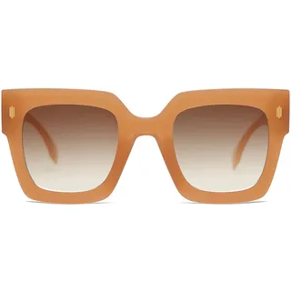 SOJOS Sonnenbrille Damen Groß Vintage Retro Quadratisch Cateye Rahmen UV400 Schutz Klassische Outdoor Moderne eckig Übergroß Sonnenbrillen SJ2194 mit C3 Milchig Orange Rahmen